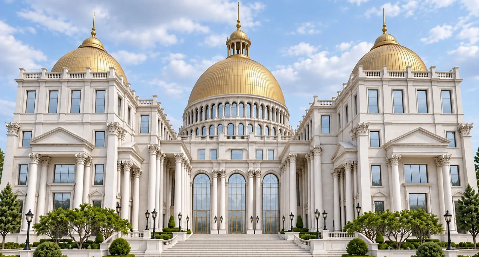 Palace exterior with golden domes